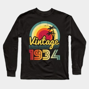 Vintage 1934 Made in 1934 89th birthday 89 years old Gift Long Sleeve T-Shirt